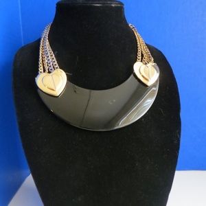 Betsey Johnson  Multi Chain Heart Bib Necklace